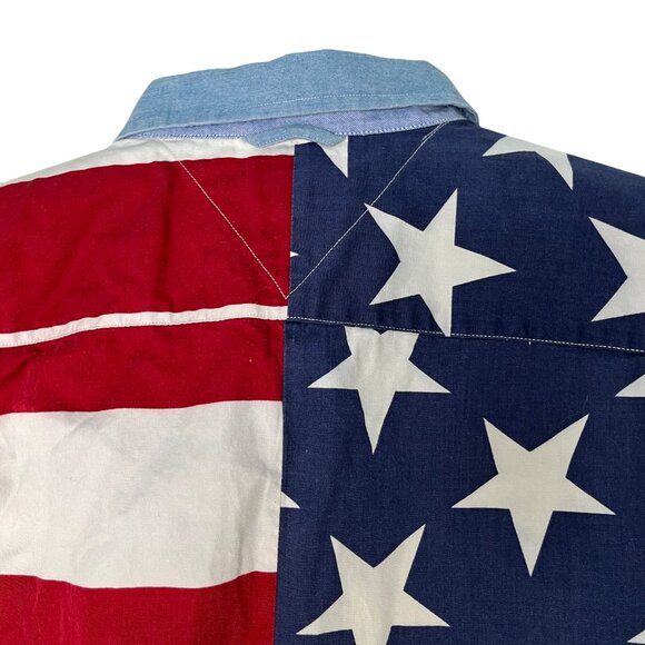 VTG 90s Tommy Hilfiger LG Mens USA Flag Stars & Strips, Election American Pride - Picture 5 of 13